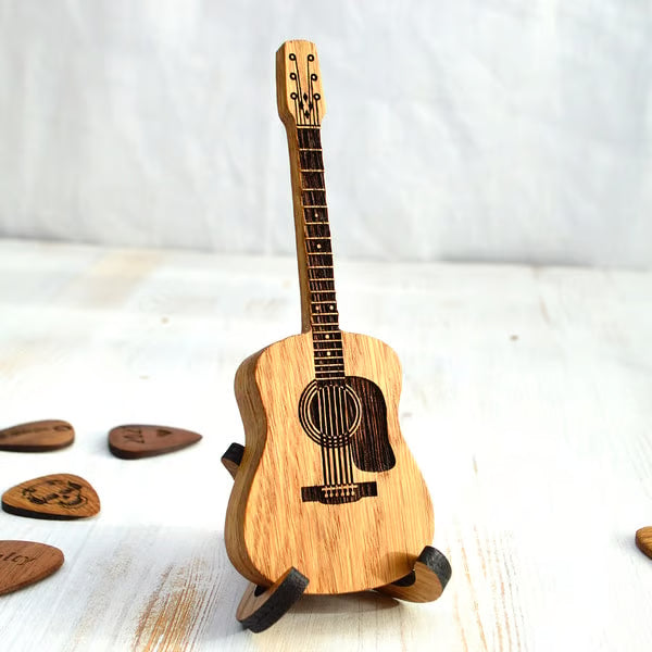 ⏰ÚLTIMO DIA COM 49% DE DESCONTO🎁 - Estojo de Palhetas de Madeira para Violão Acústico🎸