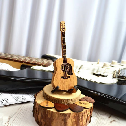 ⏰ÚLTIMO DIA COM 49% DE DESCONTO🎁 - Estojo de Palhetas de Madeira para Violão Acústico🎸